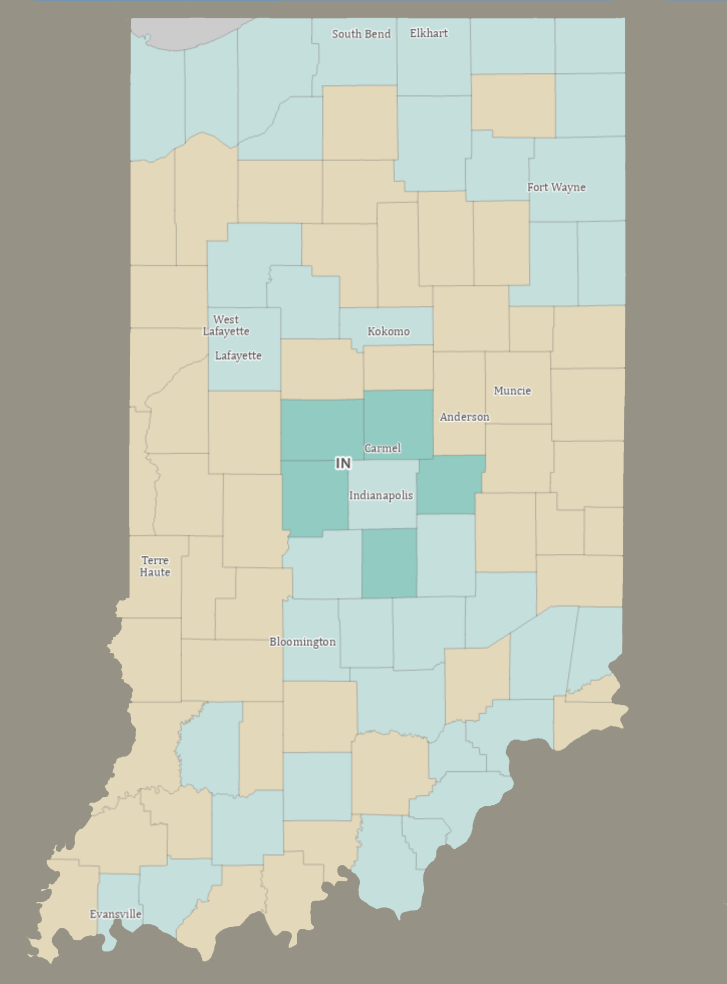 Census Indiana Map 